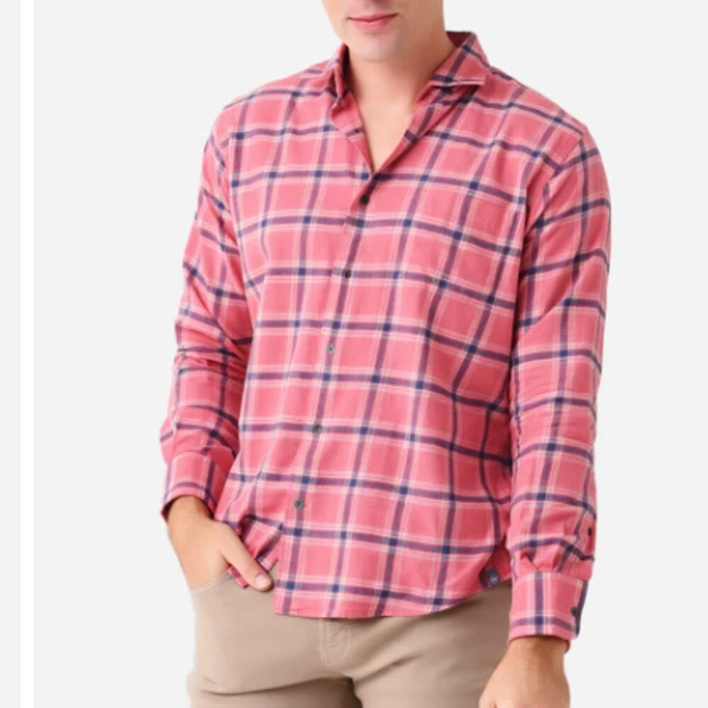 Peter Millar Crown Men's Hang Glider Cotton Sport Shirt Size XL Plaid‎ Preppy